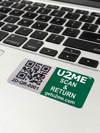 U2ME™ Label applied to a MacBook keyboard
