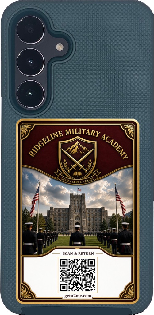 U2ME™ Organization Badge on a phone — Ridgeline Military Academy example