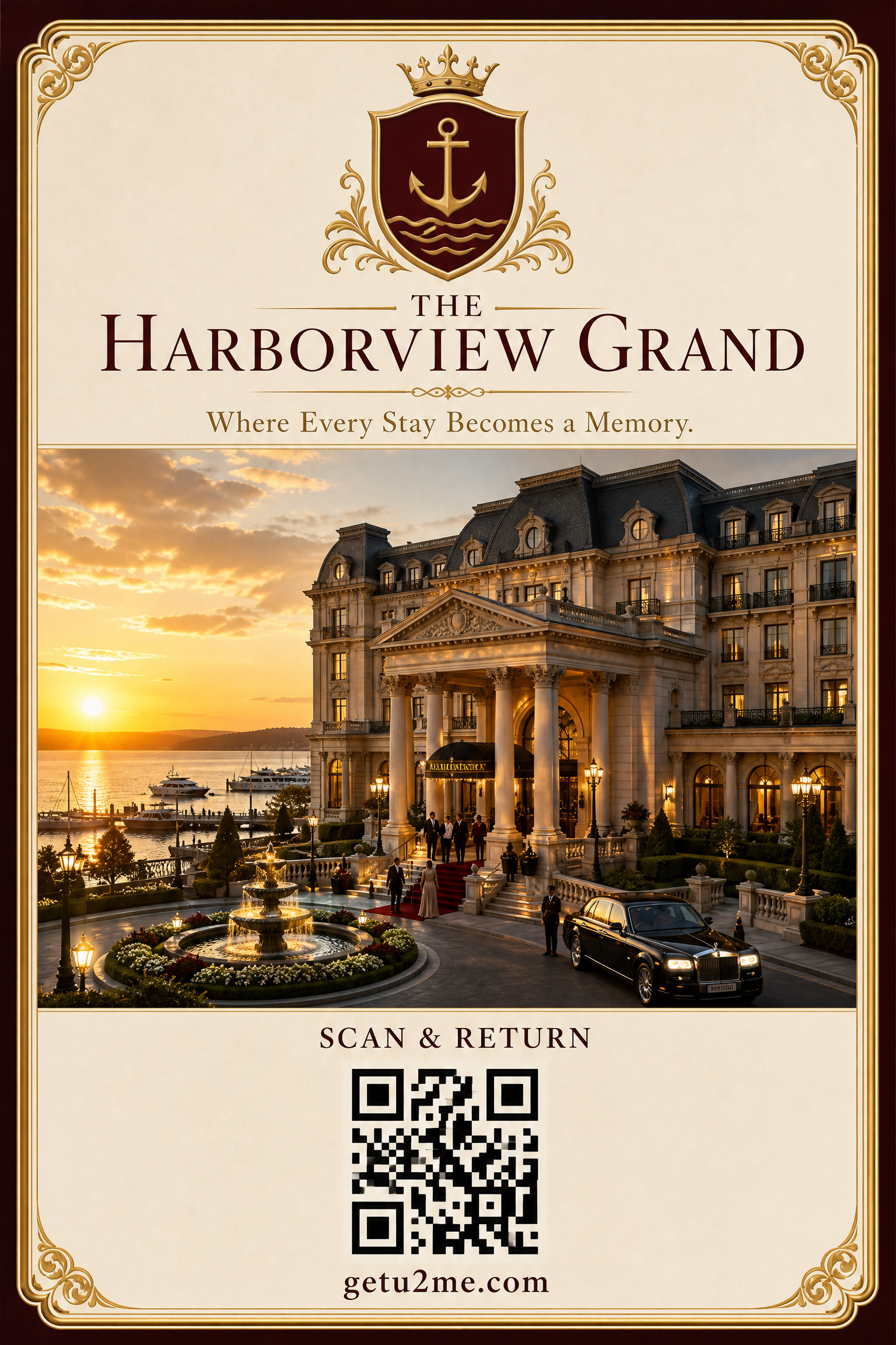 The Harborview Grand hotel custom U2ME™ badge